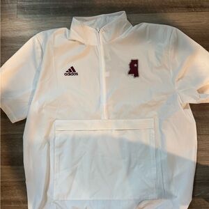 Adidas White XL Half-Zip Top